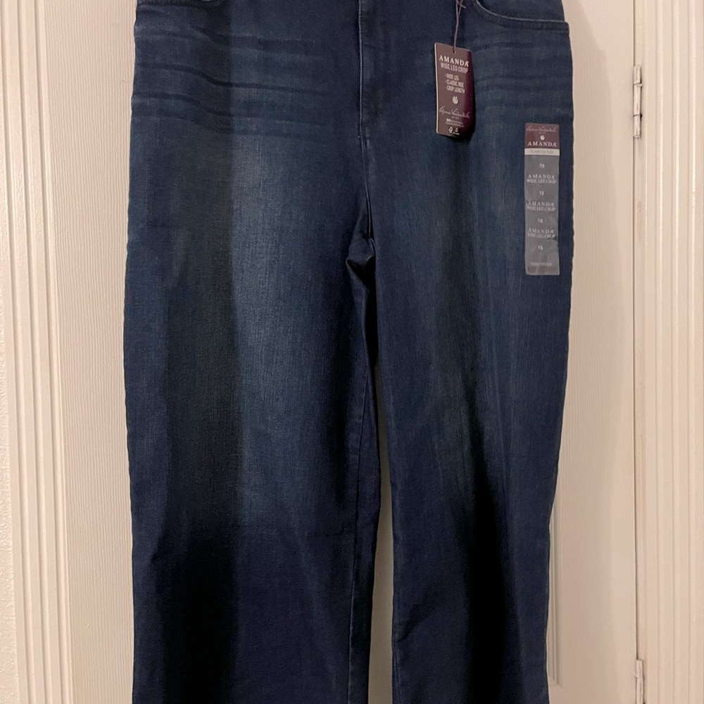 Gloria Vanderbilt Amanda Jeans Wide Leg Crop Women’s Size 18